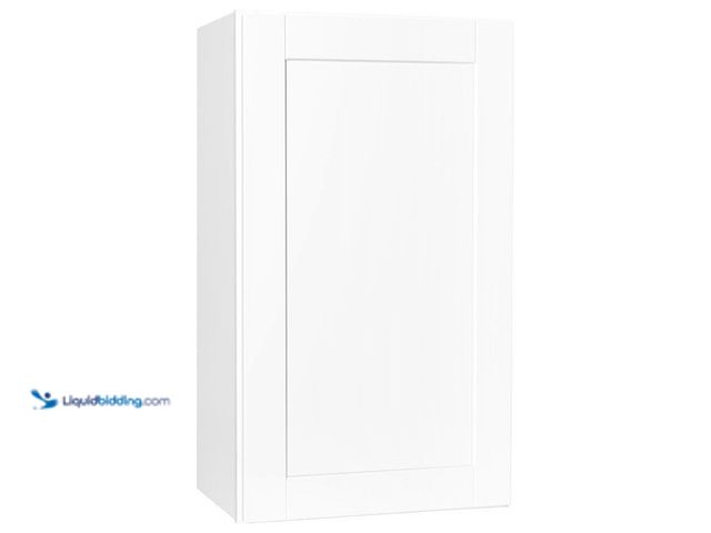 Lot 49-5416224 - Hampton Bay Shaker 21 in. W x 12 in. D x 36 in. H Assembled Wall Kitchen Cabinet in Satin White. [Mo...