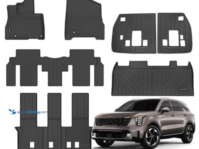 Lot 49-5436510 - Floor Mats for 2026 2025 Kia Carnival Hybrid 8 Seats (Not for Fuel) Upgrade Trunk Mat with Backrest ...