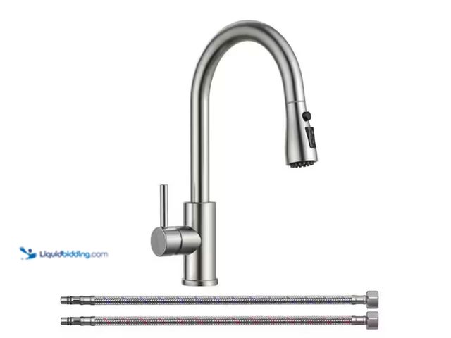 Lot 49-1622515 - FORIOUS Single-Handle Kitchen Faucet with Pull Down Sprayer High-Arc Kitchen Sink Faucet with Deck P...