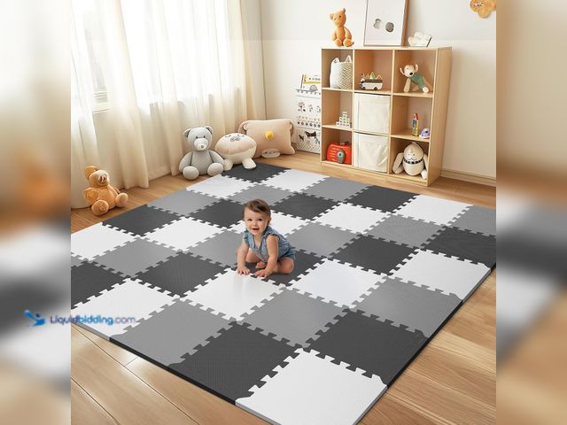 Lot 49-3527669 - 36Pcs Baby Play Mat for Floor, Foam Floor Tiles for Kids with Interlocking, Squares Foam Puzzle Carp...