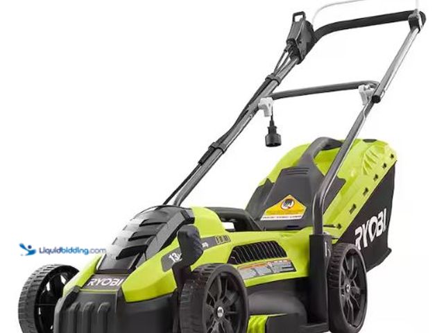 Lot 49-1521696 - RYOBI 13 in. 11 Amp Corded Electric Walk Behind Push Lawn Mower Model # RYAC130-S, Unused  Ref#HDSR0...