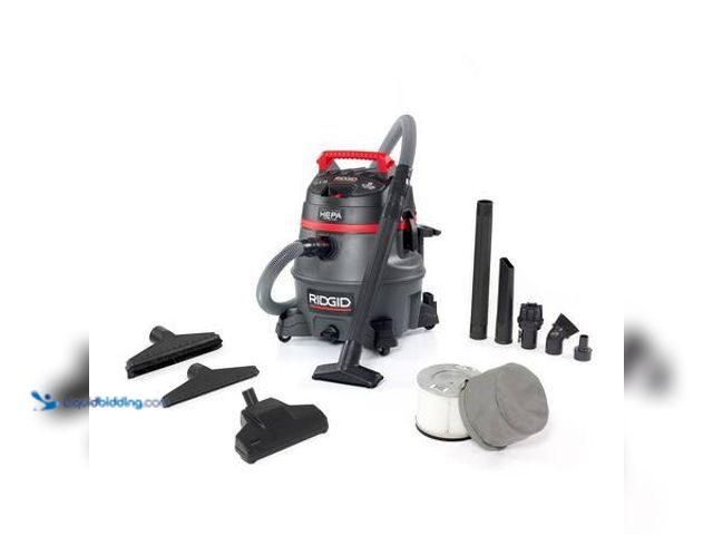 Lot 49-5548812 - RIDGID 14 Gal. HEPA Commercial Shop Vacuum Wet Dry Vac with Filter, Dust Bag, Professional Hose and ...