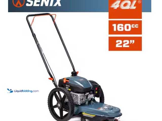 Lot 49-1624598 - Senix 22 in. 160cc 4-Cycle Gas Powered High Wheel String Trimmer Model # STMG-L, Used, Has Compressi...