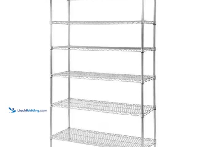 Lot 49-1567498 - HDX 6-Tier Commercial Grade Heavy Duty Steel Wire Shelving Unit in Chrome (48 in. W x 72 in. H x 18 ...