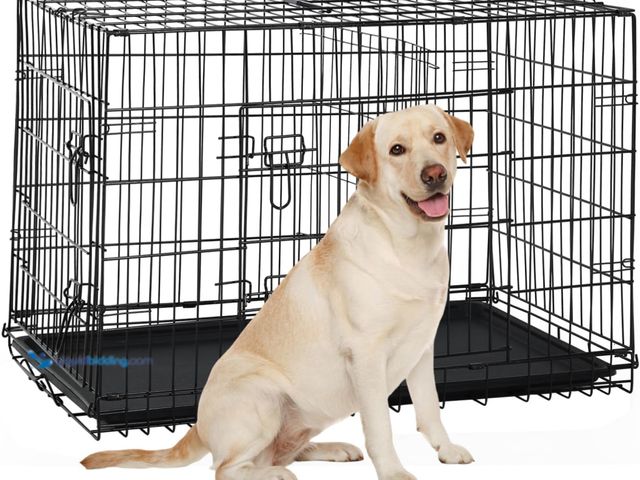 Lot 49-5541764 - 36 Inch Large Dog Crate, Heavy Duty Dog Crates for Large Dogs, Metal Wire Folding Dog Cage with Remo...