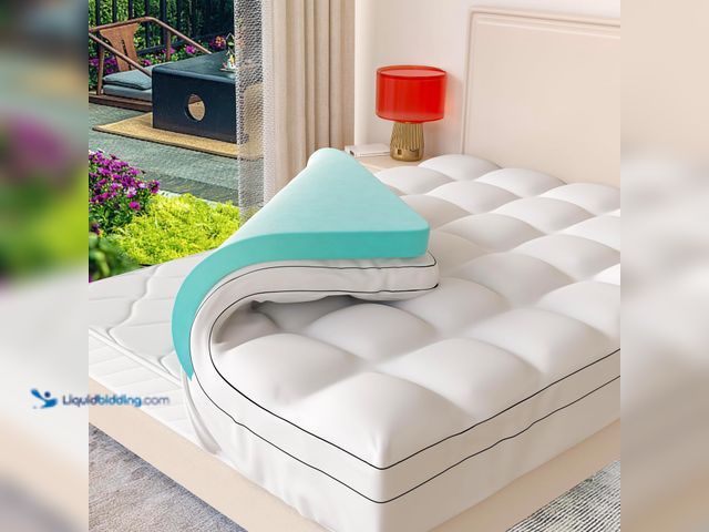 Lot 49-5437525 - Memory Foam Mattress Topper Queen Size, Dual Layer 4 Inch Mattress Pad,2 Inch Gel Memory Foam Plus  ...
