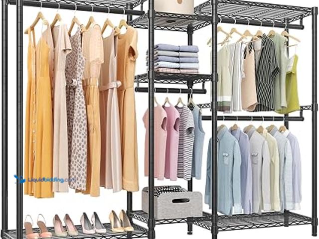 Lot 49-2025408 - VIPEK Classic V6 Wire Garment Rack, Dynamic Closet System Adjustable, Black Heavy Duty Metal Freesta...