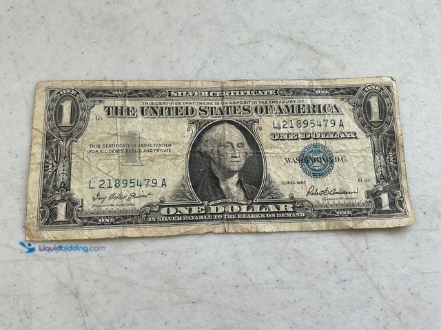 Lot 49-5350445 - 1957 BLUE SEAL UNITED STATES ONE DOLLAR SILVER CERTIFICATE