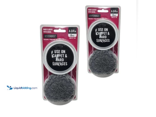 Lot 49-3563652 - Everbilt 4-3/4" Furniture Sliders & Socks Round Heavy Duty Move Easy (4pack) New
