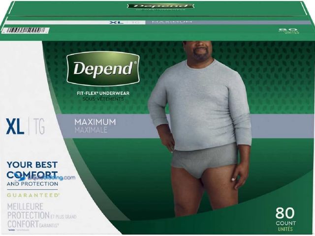 Lot 49-5581899 - Depend Fit-Flex Underwear, Dryshield Technology, Maximum Absorbency, Grey, Extra Large, Men, 80 ct. ...