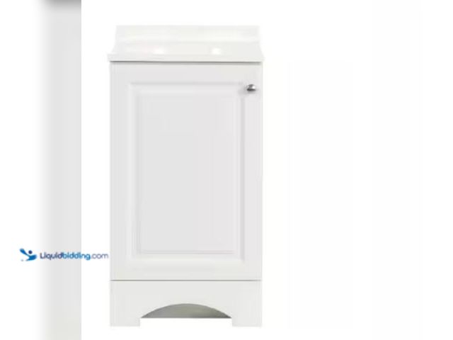 Lot 49-2004489 - Glacier Bay 19 in. Single Sink White Freestanding Bath Vanity with White Cultured Marble Top (Assemb...