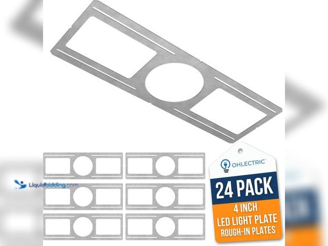Lot 49-5546068 - OHLECTRIC 24 Pack – New Construction Mounting Plate for 4 Inch LED Downlight – Slim Steel Rough in P...