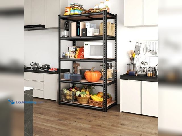 Lot 49-1555620 - Reibii 5-Tier Boltless Shelving Units, 2020 lbs. Adjustable Steel Garage Shelving Racks for Basement...