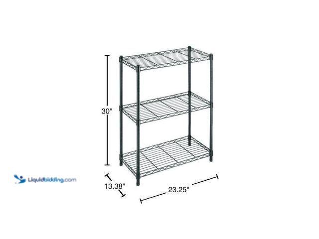 Lot 49-5543980 - HDX 3-Tier Steel Wire Shelving Unit in Black (24 in. W x 30 in. H x 14 in. D), 2-Pack, model #31424B...