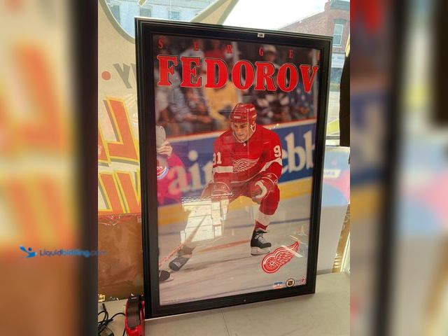 Lot 49-1810367 - Poster LARGE FRAMED DETROIT RED WINGS LEGEND SERGEI FEDOROV POSTER FROM 1993.
