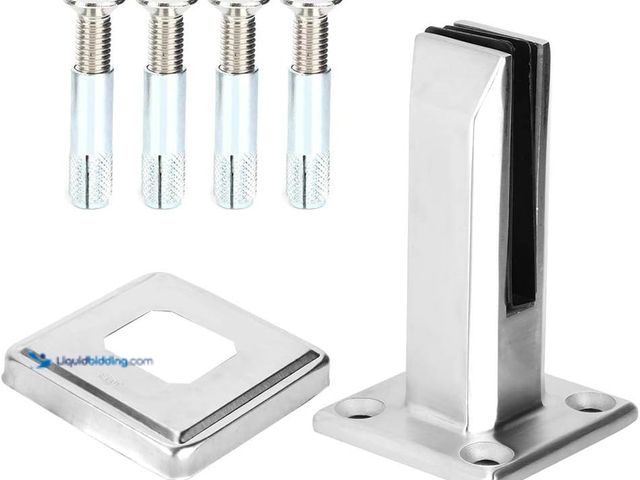 Lot 49-5437377 - Lot of 4. Glass Clamp Premium Stainless Steel Railing Clamp for Floor Glass, Balustrade Swimming Poo...