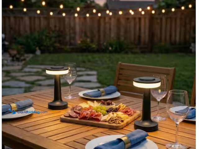 Lot 49-3613515 - BETTERBEAM Noho 8.25 in. Black Modern Rechargeable Integrated LED Chunky Table Lamp 2-Pack, Model # ...