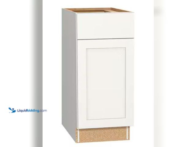 Lot 49-5460658 - Hampton Bay
Westfield Feather White Shaker Stock Assembled Base Kitchen Cabinet (15 in. W x 23.75 i...