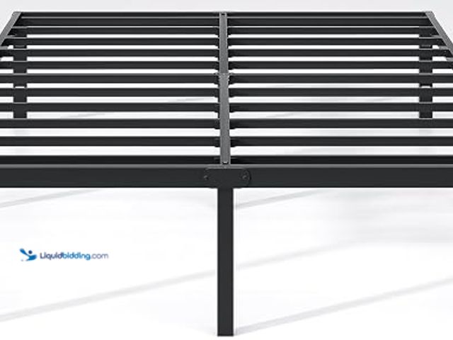Lot 49-1631920 - King Size 18" Metal Bed Frame, Black, Heavy Duty Sturdy Mattress Foundation, Easy Assembly, No Box S...