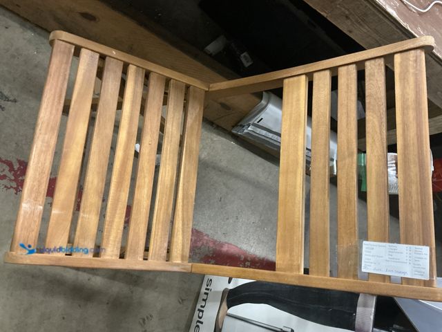 Lot 49-5554230 - Stylewell Natural Finish Foldable Wood Outdoor Patio Dining Chair Model#1014239779 Unused