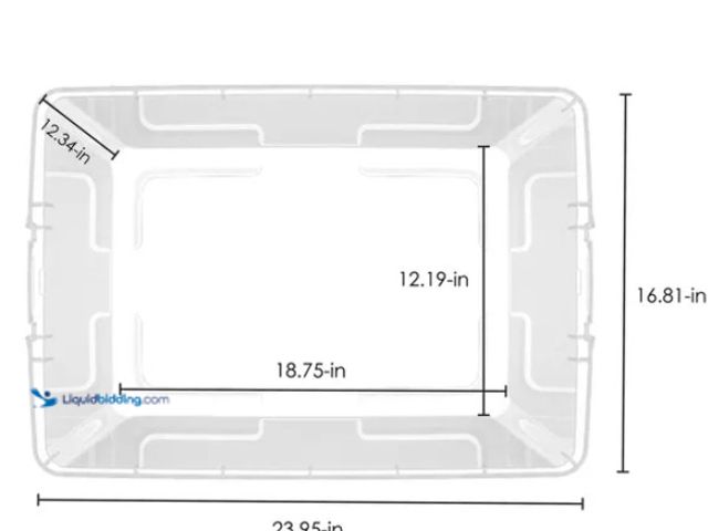 Lot 49-5432418 - Lot of 9. Hefty 72qt Clear Hi-Rise Storage bin with Stackable Lid Gray: Plastic Utility Tubs, Lockin...