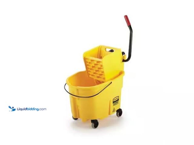 Lot 49-3432688 - Rubbermaid Commercial Products WaveBrake 35 Qt. Plastic Mop Bucket with Wringer, Model # 1887305, Un...