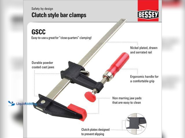 Lot 49-5552716 - BESSEY
Clutch Clamp Set (2-Piece). Model # GSCC4PK-C. Unused. 2 Missing