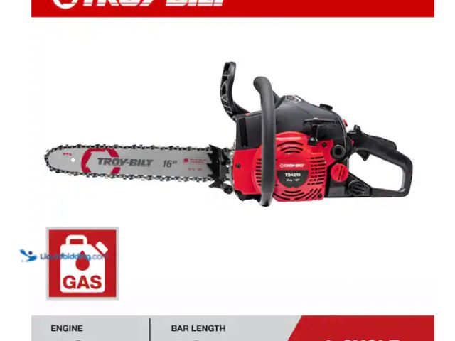 Lot 49-1636778 - Troy-Bilt 16 in. 42 cc 2-Cycle Lightweight Gas Chainsaw with Automatic Chain Oiler Model # TB4216, U...