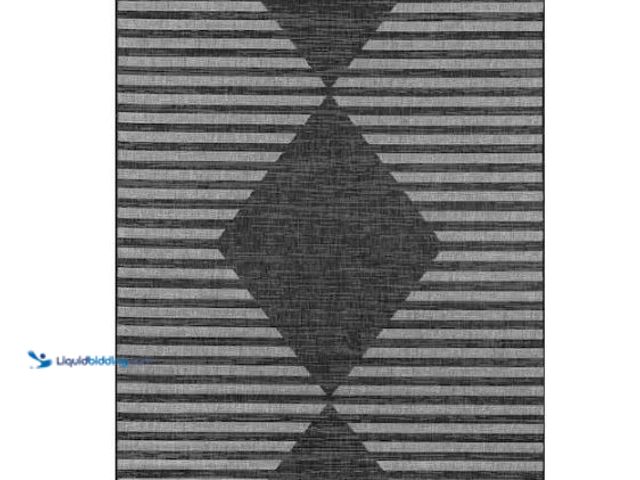 Lot 49-1624525 - Novogratz by Momeni Villa Cavallo Charcoal 9 ft. 3 in. x 12 ft. 6 in. Indoor Outdoor Rug Model # VIL...