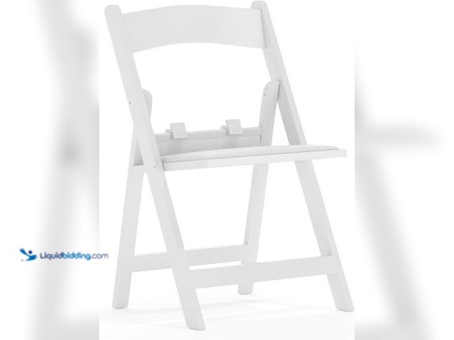 Lot 49-3531035 - Flash Furniture HERCULES Kids White Resin Folding Chair with White Vinyl Padded Seat Unused