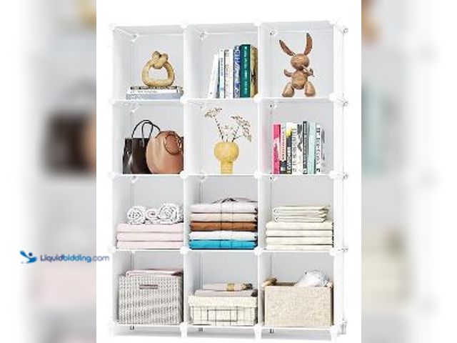 Lot 49-1513979 - Closet Organizer, 12 Cubby Storage Organizer, Book Shelf, Clothes Storage, Yarn Storage for Bedroom ...