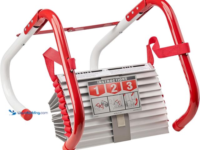 Lot 49-5437835 - Kidde Fire Escape Ladder, 2-Story Rope Ladder, Extends to 13-Feet, Anti-Slip Rungs. [Model: B00005OU...