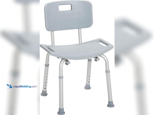 Lot 49-5452134 - Drive Medical RTL12202KDR Shower Chair with Back, Adjustable Stool with Suction Feet, Shower Seat fo...