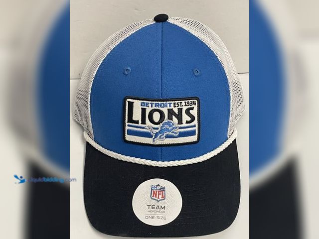 Lot 49-910371 - Detroit Lions NFL Trucker Snapback Hat – Blue/White – One Size