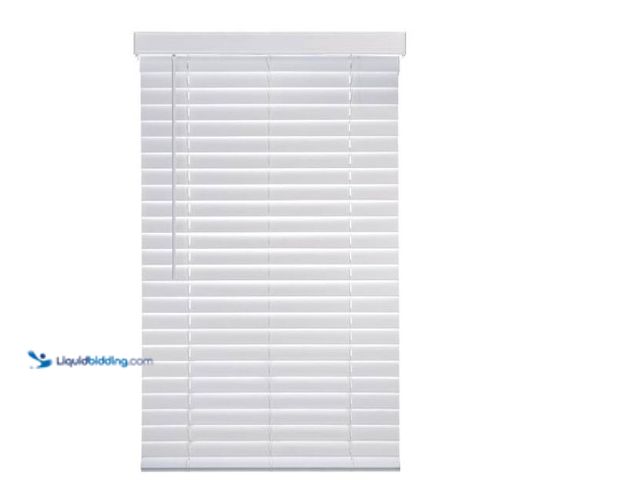 Lot 49-1566388 - Home Decorators Collection White Cordless Faux Wood Blinds for Windows with 2 in. Slats - 51 in. W x...