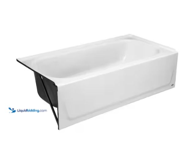 Lot 49-1570375 - Bootz Industries Maui 60 in. x 30 in. Alcove Soaking Bathtub with Left Drain in White, Model # 011-3...