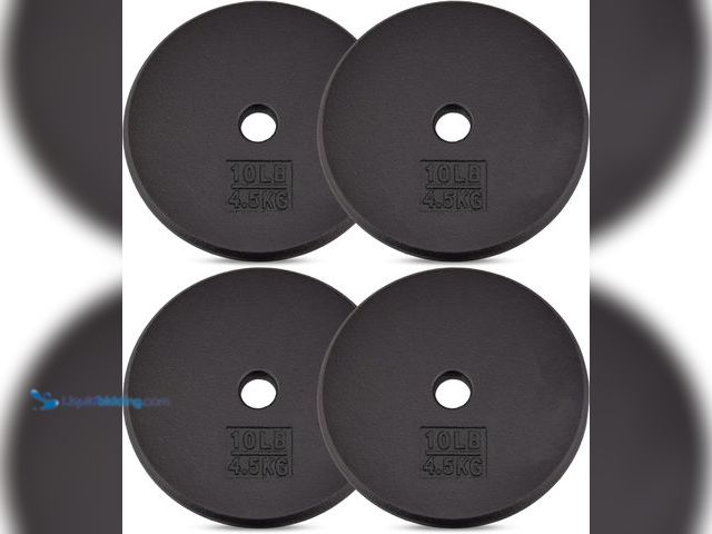 Lot 49-5410387 - Yes4All Standard 1" Cast Iron Weight Plate -  (Single & Set of 4) 10lbs [ASIN: B07PRLG4VP] Unused