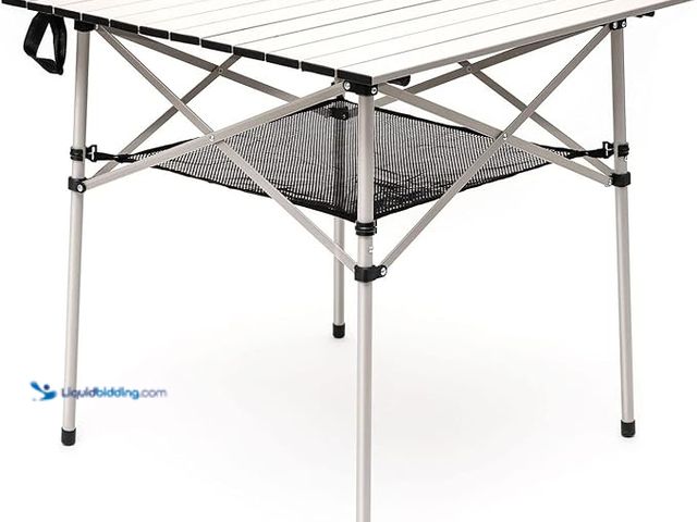 Lot 49-3472740 - SUNNYFEEL Outdoor Folding Table | Lightweight Compact Aluminum Camping Table, Roll Up Top 4 People P...