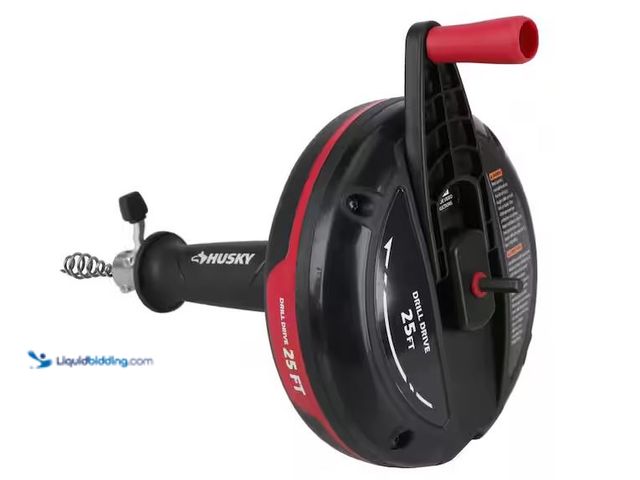 Lot 49-1576797 - Husky 25 ft. Power Drum Drain Snake Drill-Operated Auger for Sink, Tub and Shower Clogs Model # 410-...