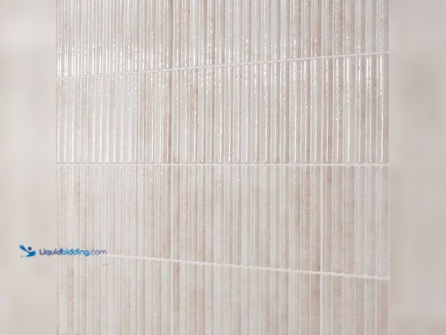 Lot 49-3613896 - Approx. 9sq/ft. Mawr White 6"x12" Polished Fluted Ceramic Wall Tile by Ivy Hill Tile (Model # EXT3RD...