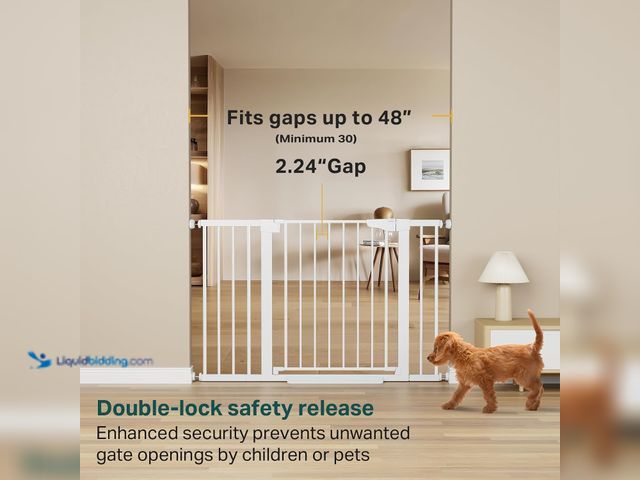 Lot 49-5549877 - Cumbor 30-40.6 in Baby Gate for Stairs and Doorways, Dog Gate Indoor White | Mom's Choice Awards Win...