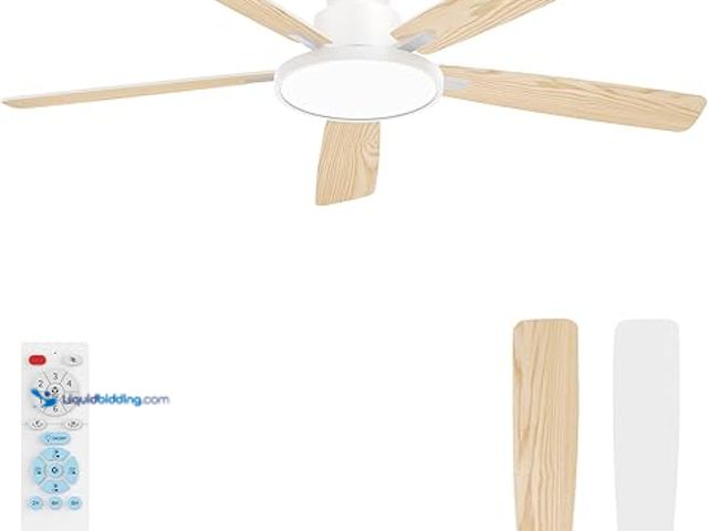 Lot 49-5438129 - Ceiling Fans with Lights,52 inch,Quiet,Reversible Motor,Dimmable, Adjustable Color Temperature,6 Spe...