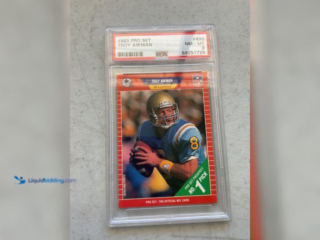Lot 49-3503805 - WOW GRADED CARD! 1989 PRO SET TROY AIKMAN #490 PSA GRADED 8 NM-MT