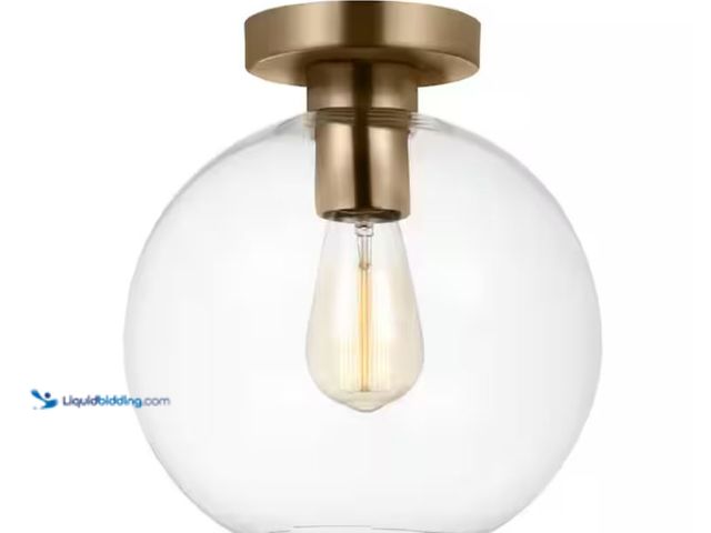 Lot 49-1631869 - Generation Lighting Orley 10 in. 1-Light Satin Brass Transitional Indoor/Outdoor Dimmable Wall or Ce...