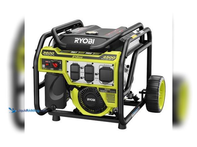 Lot 49-5549907 - RYOBI 4500/3600-Watt Recoil Start Gas Powered Portable Generator With CO Detect Shutdown For RV's, J...