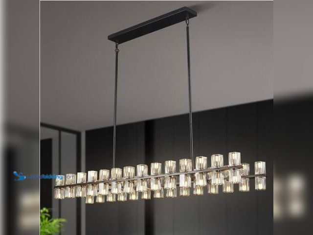Lot 49-1568272 - LWYTJO 56 light Black Large Square / Rectangular Crystal Cup Chandelier for Bedroom Living Room Foye...