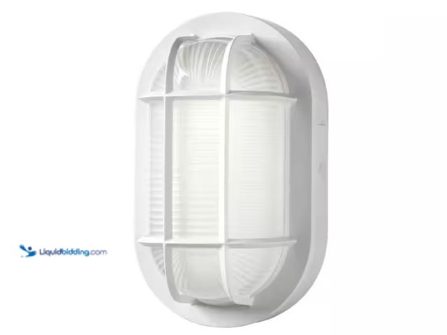 Lot 49-2000320 - ETI LIGHTING 8.5 in. Oval White LED Outdoor Wall Ceiling Bulkhead Light 3 Color Temperature Options ...