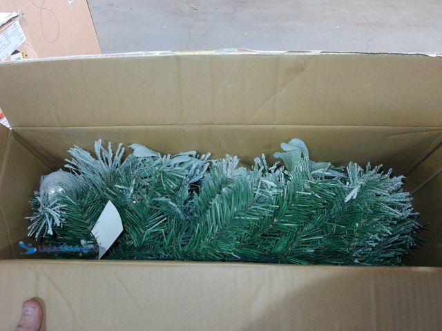 Lot 49-1548127 - 30in Pre-Lit LED Artificial Flocked Christmas Wreath Model #1003152668, Unused  Ref#HOL1113