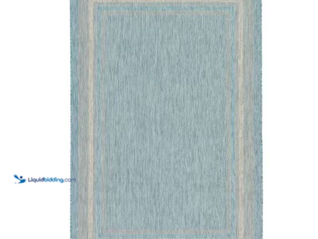 Lot 49-3614887 - Unique Loom Outdoor Soft Border Aquamarine 6x9 Area Rug, Model # 3129015, Unused.  Ref#PA0730