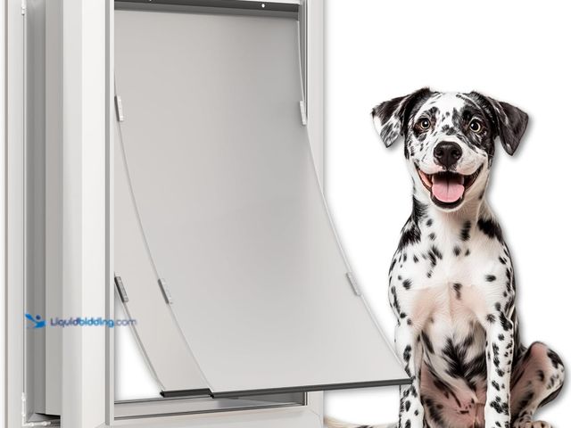 Lot 49-5416294 - Large Dog Door for Exterior Doors, Cutout Size 12.2''W x 18''H, Heavy Duty Double Flap for Extreme W...